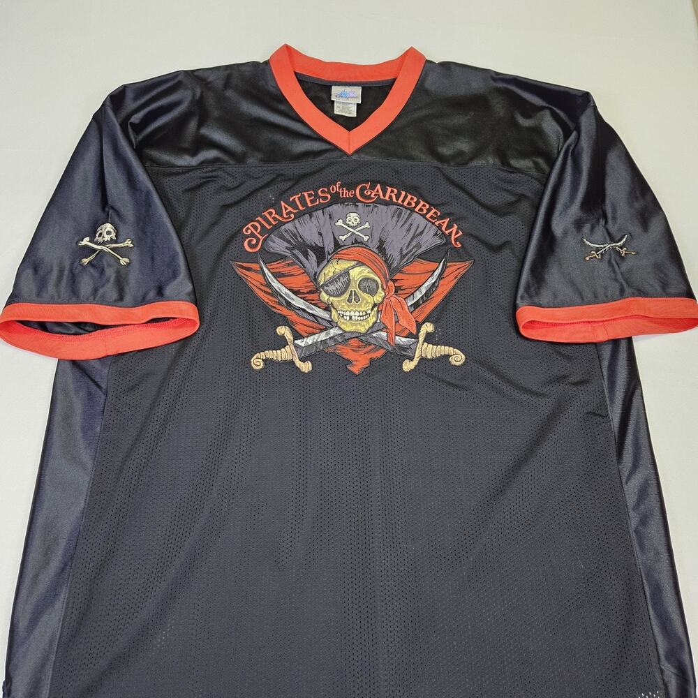 Disney Pirates of the Caribbean Black and Red Jersey Shirt